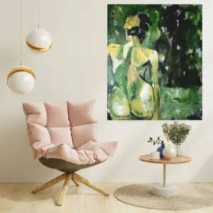 Green Girl by Julie Tugwell Art, Oil on Stretched Canvas, 700 mm x 850 mm