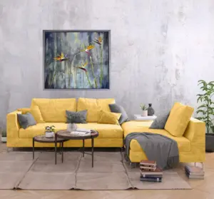 Dancing Strelitzias by Julie Tugwell Art, Oil on Board – Framed, 830 mm x 930 mm