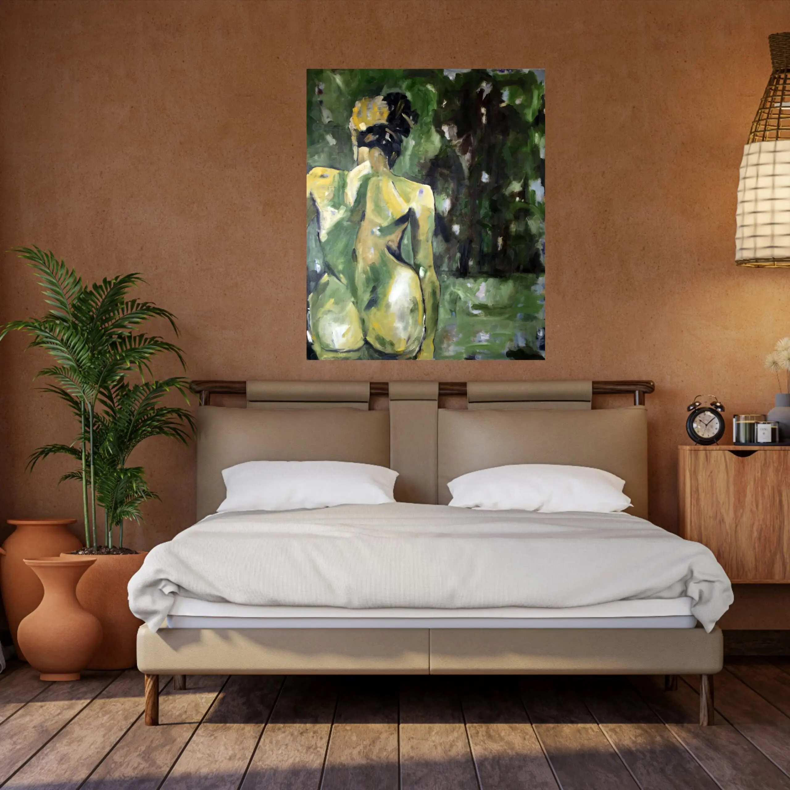 Julie Tugwell Art <br> Green Girl <br> Oil on Stretched Canvas <br> 700 mm x 850 mm