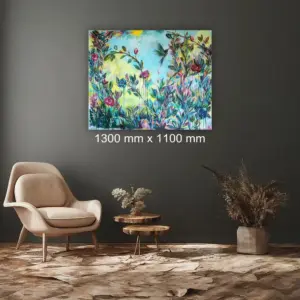 Julie Tugwell Art <br> Conference of the Flowers <br> Acrylic on Unstretched Canvas <br> 1300 mm x 1100 mm