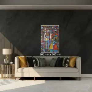 Julie Tugwell Art <br>Inside Out Man<br>Oil on Stretched Canvas<br>900 mm x 600 mm