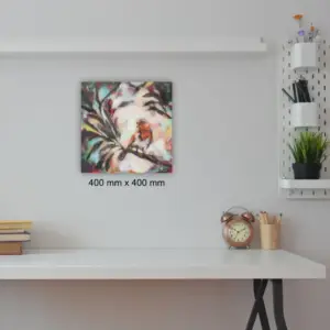 Julie Tugwell Art <br> Robin <br> Acrylic with Textured Mediums on Stretched Canvas <br> 400 mm x 400 mm