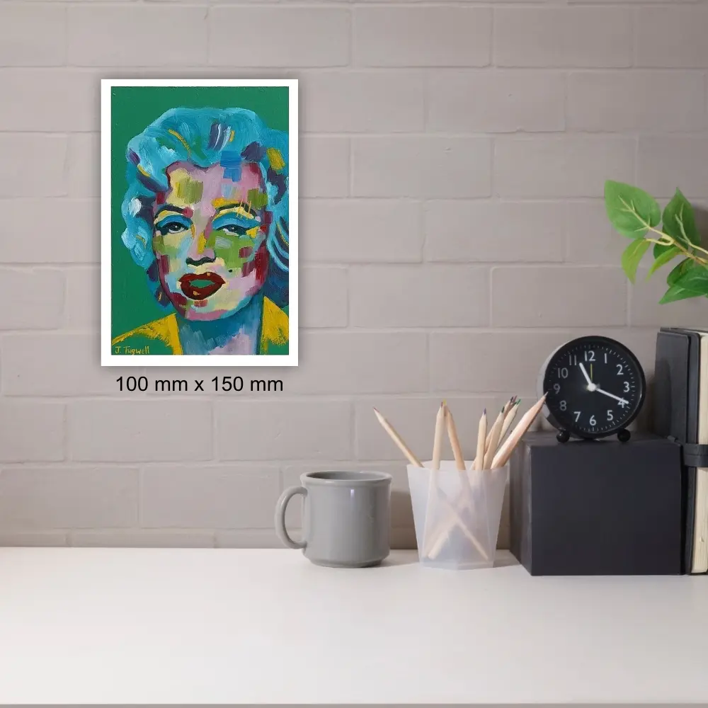 Julie Tugwell Art <br> Marilyn Monroe <br> Oil on Board <br> 100 mm x 150 mm
