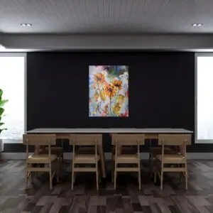 SOLD Julie Tugwell Art <br> Rage Rage Against the Dying Sunflower <br> Oil on Stretched Canvas <br> 760 mm 1010 mm