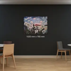 Julie Tugwell Art <br> Where the Mountains Meet the Lilies <br> Acrylic on Stretched Canvas <br> 1020 mm x 760 mm