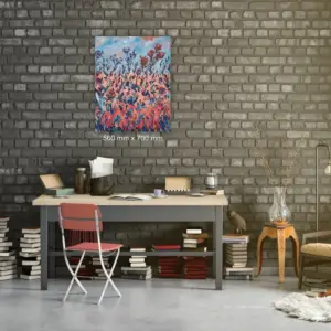 Julie Tugwell Art <br> Autumnal Flowers <br> Acrylic on Stretched Canvas  <br> 560 mm x 700 mm