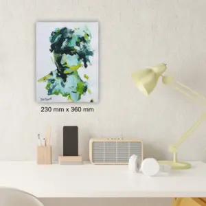 Julie Tugwell Art <br> Portrait of Emotions 6<br> Acrylic on Unstretched Canvas<br> 230 mm x 360 mm