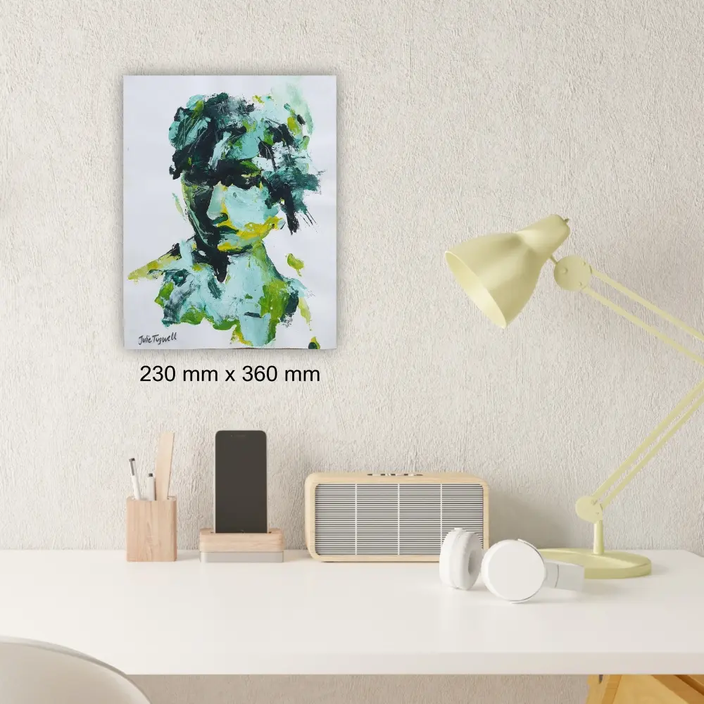 Julie Tugwell Art <br> Portrait of Emotions 6<br> Acrylic on Unstretched Canvas<br> 230 mm x 360 mm