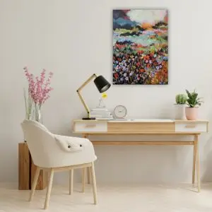 Julie Tugwell Art <br> Autumn Valley Blooms <br> Acrylic on Stretched Canvas <br> 600 mm x 450 mm