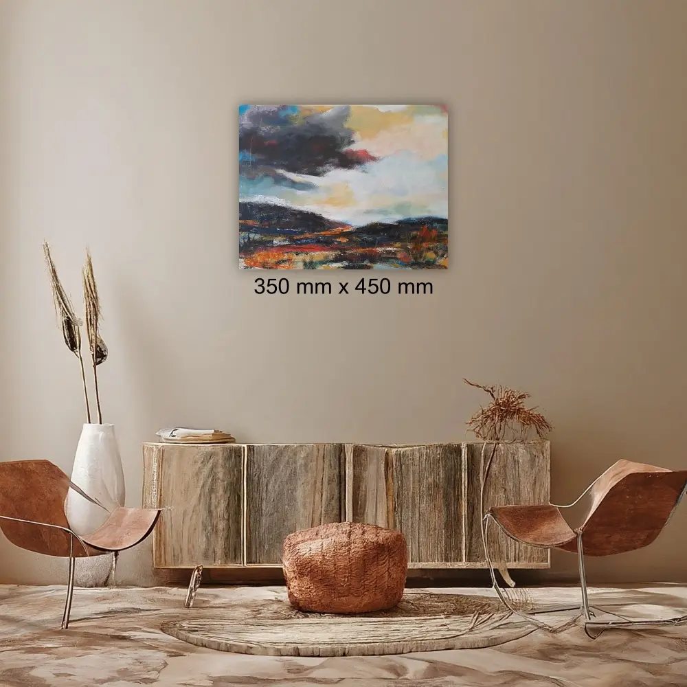 Julie Tugwell Art <br> Landscape of Colours 3 <br>Acrylic on Stretched Canvas<br>350 mm x 450 mm