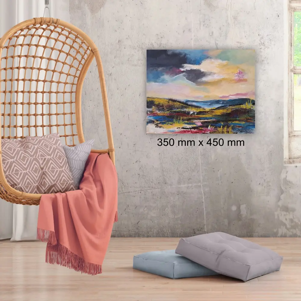 Julie Tugwell Art <br> Landscape of Colour 4<br>Acrylic on Stretched Canvas<br>350 mm x 450 mm