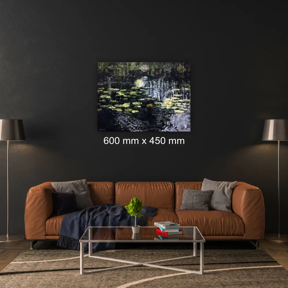 Julie Tugwell Art <br>Pezula Lily Pond 4<br>Oil on Stretched Canvas<br>600 mm x 450 mm