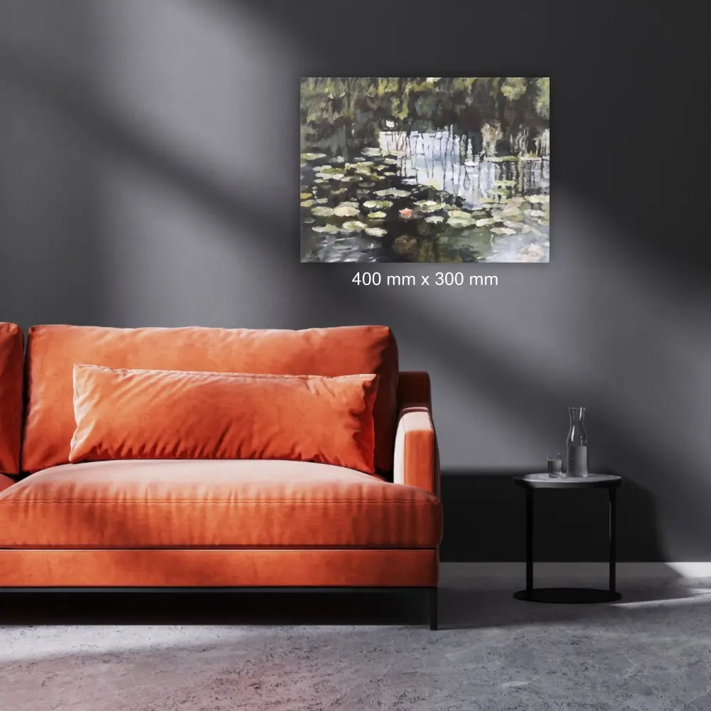 Julie Tugwell Art <br>Pezula Lily Pond 5<br>Oil on Stretched Canvas<br>400 mm x 300 mm