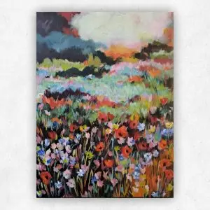 Autumn Valley Blooms — Acrylic on Stretched Canvas, 600 × 450 mm