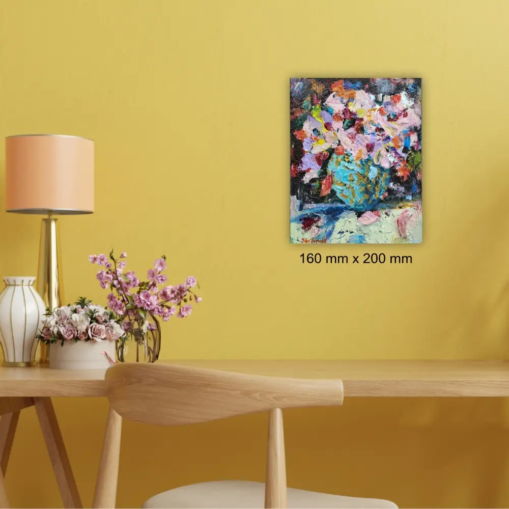 Julie Tugwell Art <br> Palette Petals 4 <br> Acrylic on Board <br> 160 mm x 200 mm