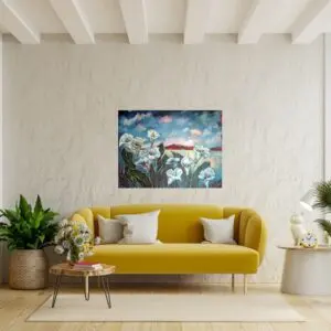 Julie Tugwell Art <br> Where the Mountains Meet the Lilies <br> Acrylic on Stretched Canvas <br> 1020 mm x 760 mm