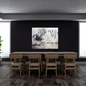 White Orchid by Julie Tugwell Art, Oil on Canvas, 1300 mm x 1000 mm