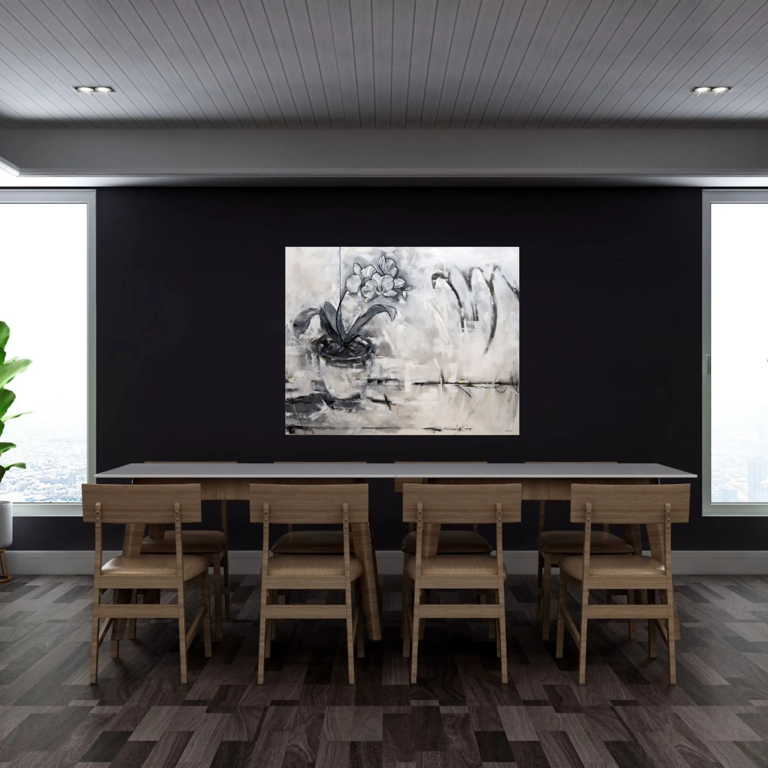 Julie Tugwell Art <br> Where the Mountains Meet the Lilies <br> Acrylic on Stretched Canvas <br> 1020 mm x 760 mm