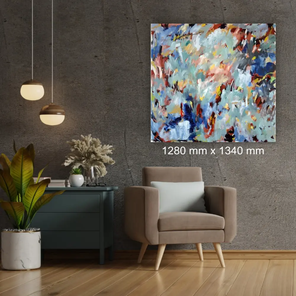 Julie Tugwell Art <br> Inflamed Interactions <br> Acrylic on Stretched Canvas <br> 1280 mm x 1340 mm