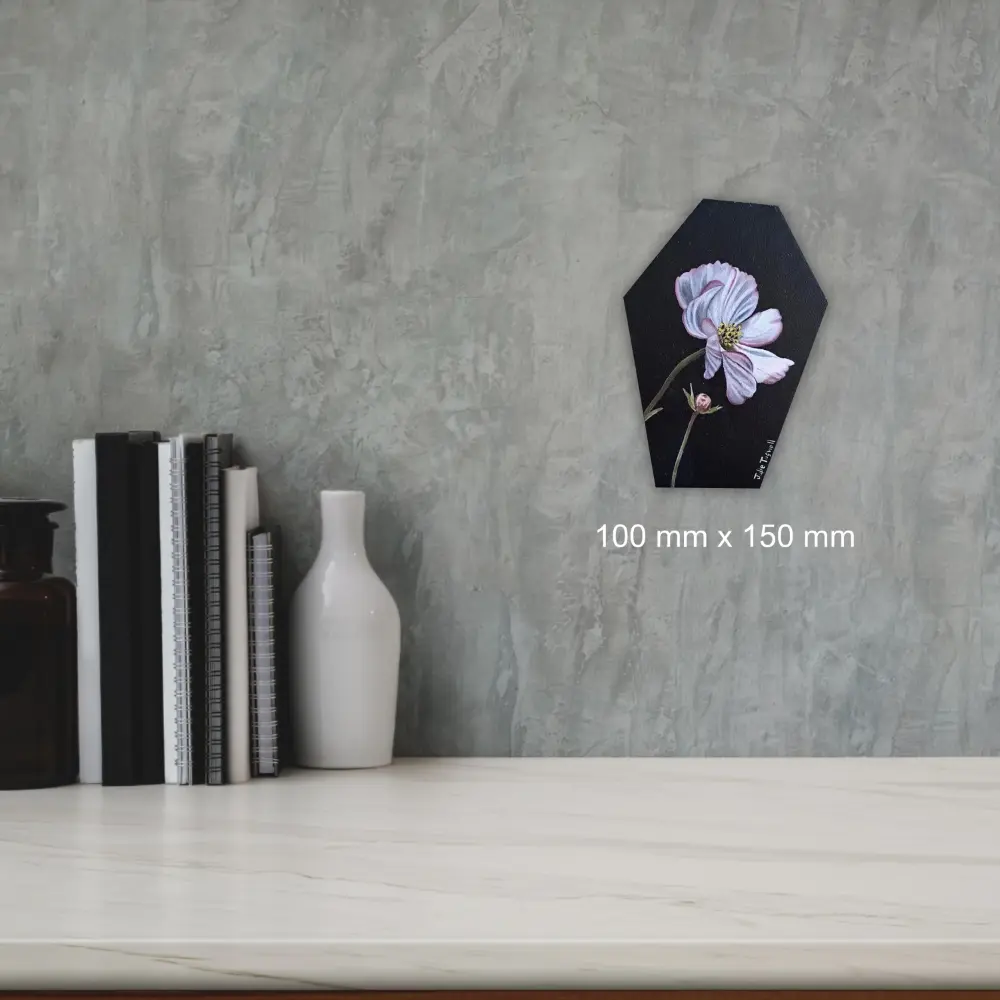 Julie Tugwell Art <br> Fine Art Flower <br> Oil on Board <br>100 mm x 150 mm