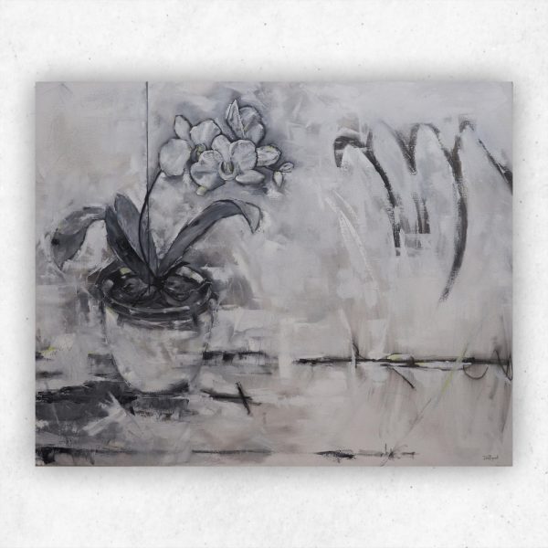 Julie Tugwell Art <br> White Orchid <br> Oil on Canvas <br> 1300 mm x 1000 mm - Image 3