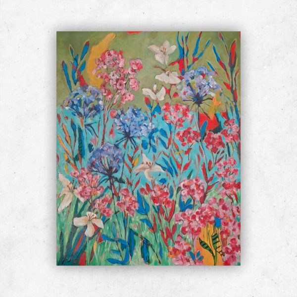 Julie Tugwell Art <br> A Garden of Dreams <br> Acrylic on Stretched Canvas <br> 560 mm x 700 mm - Image 2