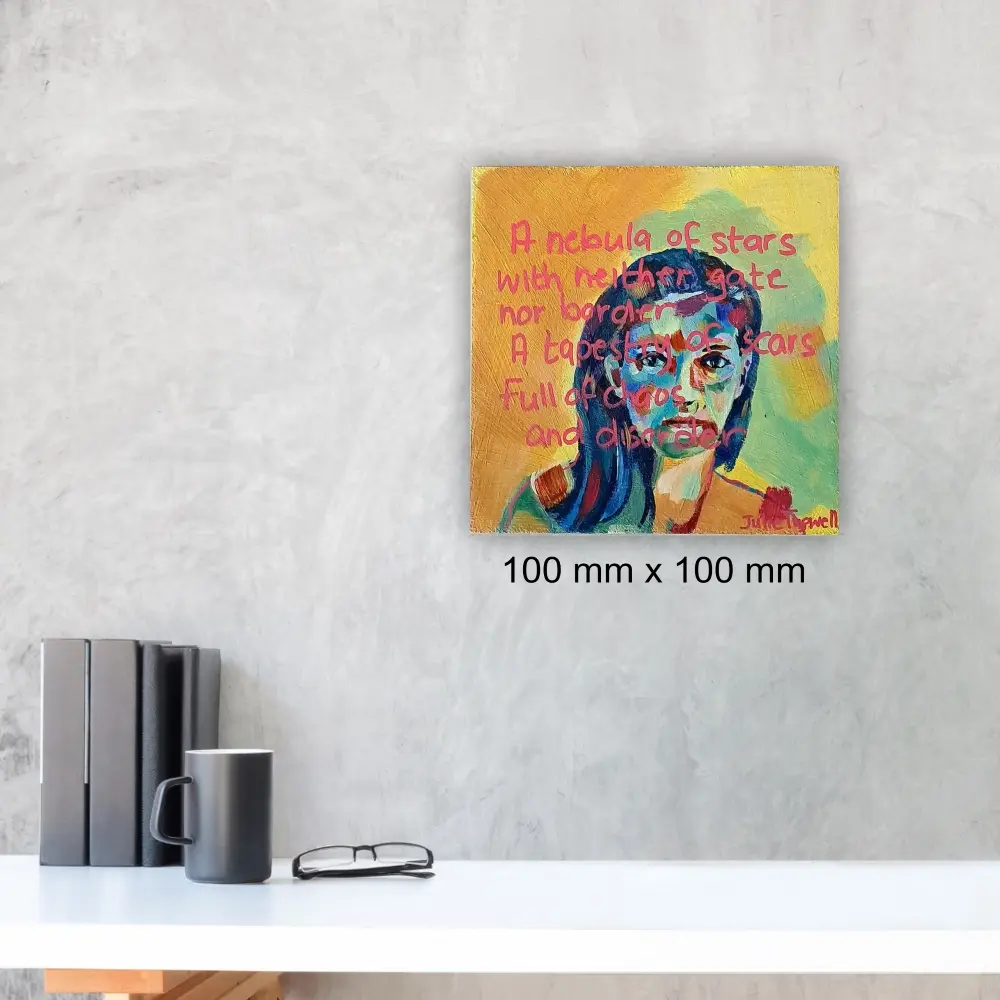 Julie Tugwell Art <br> A Nebula of Stars 2<br>Acrylic on Board<br>100 mm x 100 mm