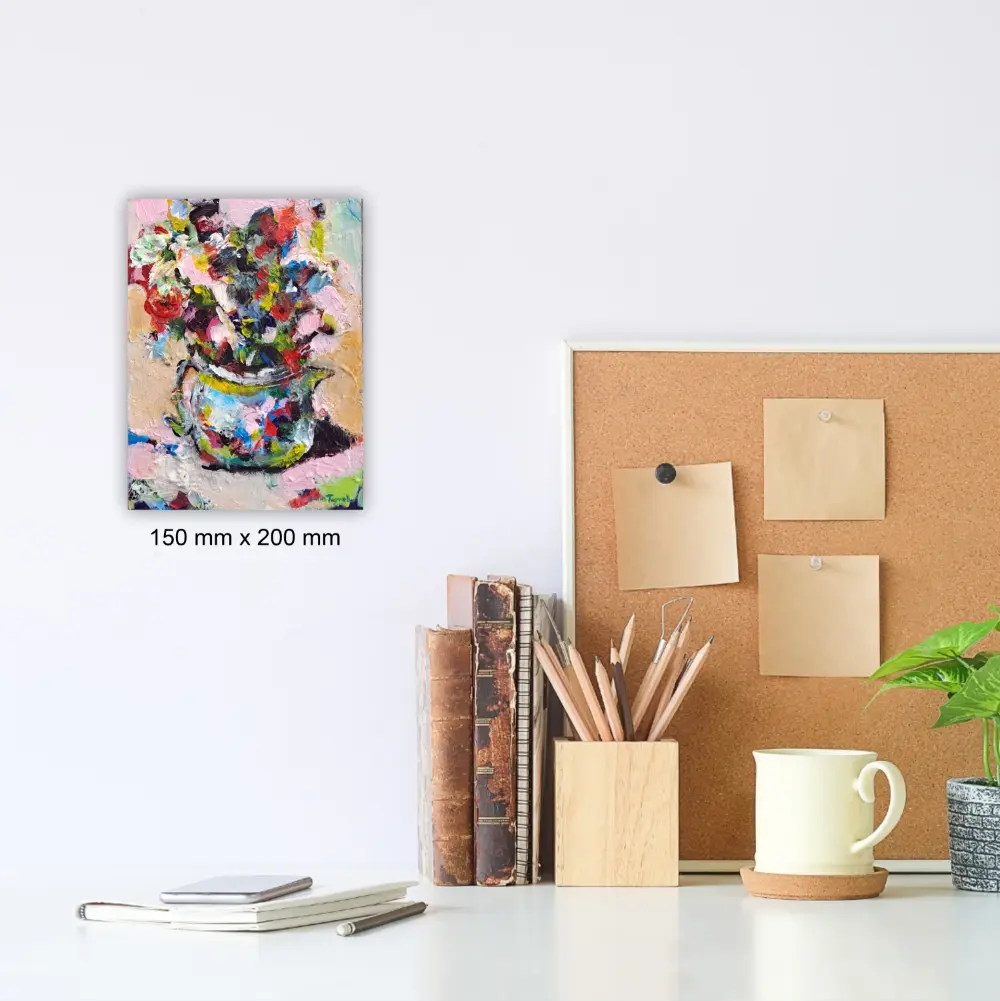 Julie Tugwell Art <br> Palette Petals 1 <br> Acrylic on Board <br> 150 mm x 200 mm