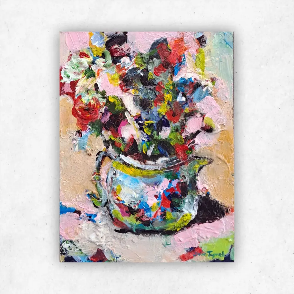 Julie Tugwell Art <br> Palette Petals 1 <br> Acrylic on Board <br> 150 mm x 200 mm - Image 3