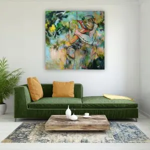 Julie Tugwell Art <br> My Guy <br> Acrylic on Unstretched Canvas <br> 1400 mm x 1200 mm