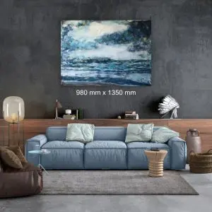 Julie Tugwell Art <br> Abstract Sea <br> Acrylic on Unstretched Canvas <br> 980 mm x 1350 mm