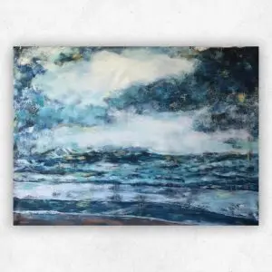 Abstract Sea — Acrylic on Unstretched Canvas, 980 × 1350 mm