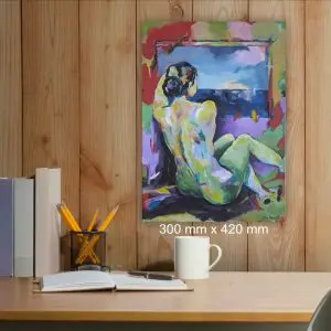 Julie Tugwell Art <br>An Eternal Sunset of Being<br>Acrylic on Stretched Canvas <br>300 mm x 420 mm