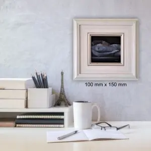 Julie Tugwell Art <br> Nude 1 <br>Oil on Board - Framed<br>100 mm x 150 mm