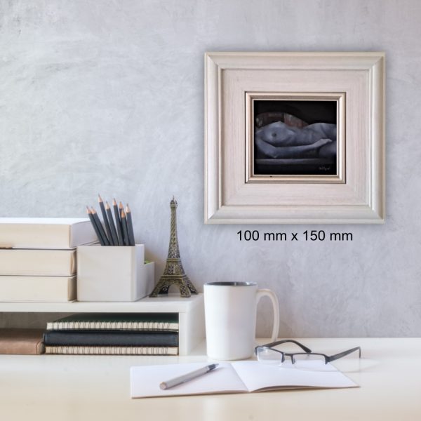 Julie Tugwell Art <br> Nude 1 <br>Oil on Board - Framed<br>100 mm x 150 mm - Image 2