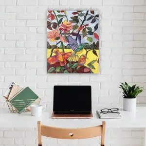 Julie Tugwell Art <br> Fantastical Flights of Freedom <br> Acrylic on Stretched Canvas <br> 500 mm x 600 mm