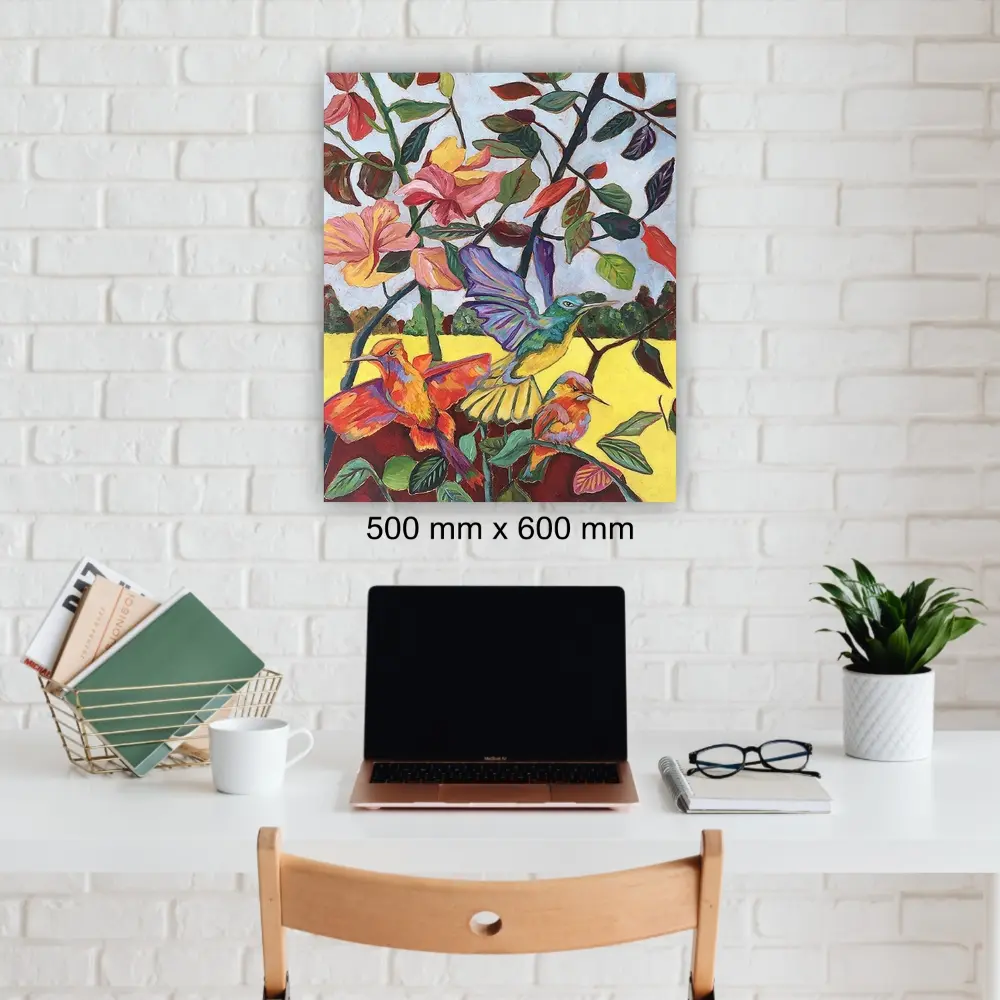 Julie Tugwell Art <br> Fantastical Flights of Freedom <br> Acrylic on Stretched Canvas <br> 500 mm x 600 mm