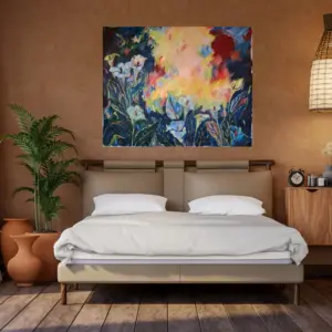 Put Your Lips to the Lilies and Live Your Life by Julie Tugwell Art, Acrylic on Unstretched Canvas, 1500 mm x 1200 mm