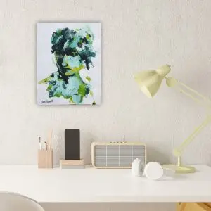 Julie Tugwell Art <br> Portrait of Emotions 6<br> Acrylic on Unstretched Canvas<br> 230 mm x 360 mm