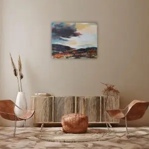 Julie Tugwell Art <br> Landscape of Colours 3 <br>Acrylic on Stretched Canvas<br>350 mm x 450 mm