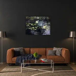 Julie Tugwell Art <br>Pezula Lily Pond 4<br>Oil on Stretched Canvas<br>600 mm x 450 mm