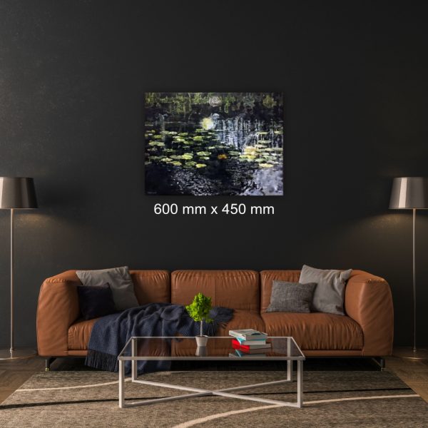 Julie Tugwell Art <br>Pezula Lily Pond 4<br>Oil on Stretched Canvas<br>600 mm x 450 mm - Image 2