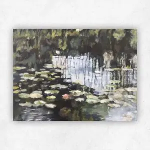 Pezula Lily Pond 5 — Oil on Stretched Canvas, 400 × 300 mm