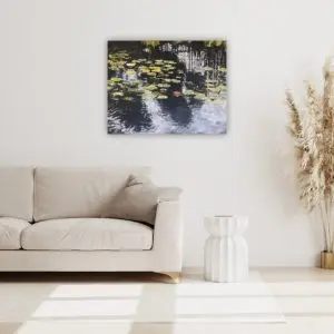 Julie Tugwell Art <br>Pezula Lily Pond 8<br>Oil on Stretched Canvas<br>400 mm x 500 mm