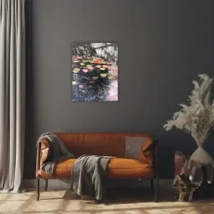 Julie Tugwell Art <br>Pezula Lily Pond 11<br>Oil on Stretched Canvas<br>350 mm x 450 mm