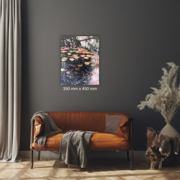 Julie Tugwell Art <br>Pezula Lily Pond 11<br>Oil on Stretched Canvas<br>350 mm x 450 mm - Image 2