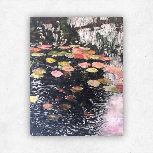 Julie Tugwell Art <br>Pezula Lily Pond 11<br>Oil on Stretched Canvas<br>350 mm x 450 mm - Image 3