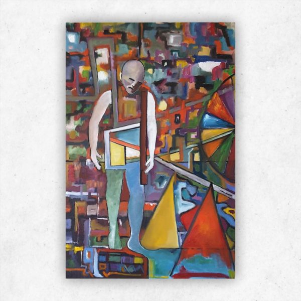 Julie Tugwell Art <br>Inside Out Man<br>Oil on Stretched Canvas<br>900 mm x 600 mm - Image 2