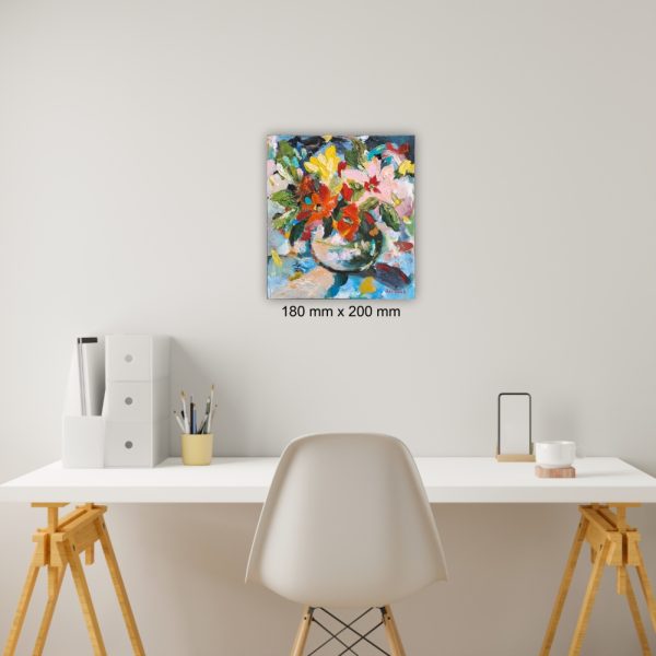Julie Tugwell Art <br> Palette Petals 3 <br> Acrylic on Board <br> 180 mm x 200 mm - Image 2