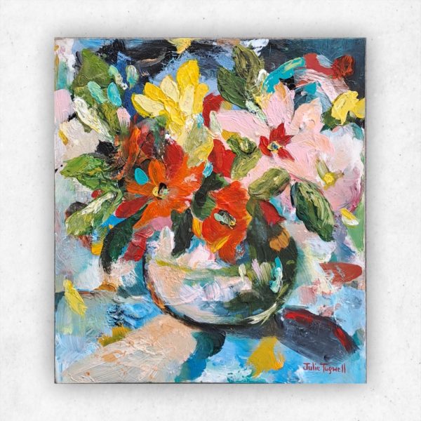 Julie Tugwell Art <br> Palette Petals 3 <br> Acrylic on Board <br> 180 mm x 200 mm - Image 3
